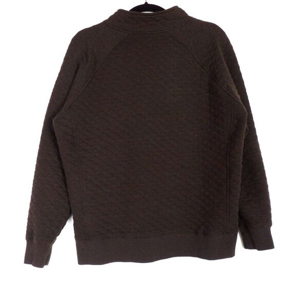 Eddie‎ Bauer Brown 1/4 Snap Quilted Pullover w/ Kangaroo Pocket | Medium - Picture 4 of 10
